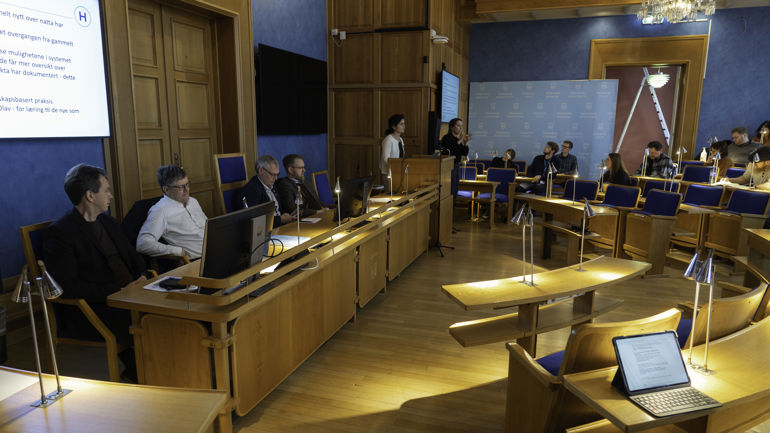 Fra pressekonferansen i Trondheim 9.februar. Foto: Trondheim kommune