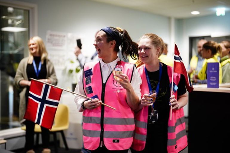 God stemning på Piren i Trondheim der Helseplattformen var i full beredskap i natt