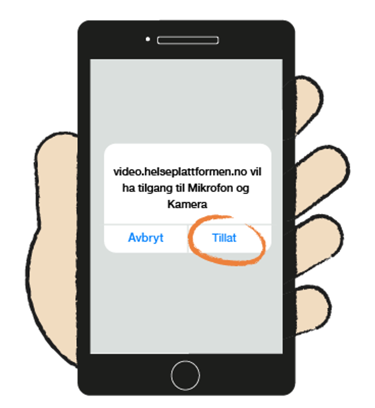Smarttelefon skjermbilde tillat mikrofon og kamera